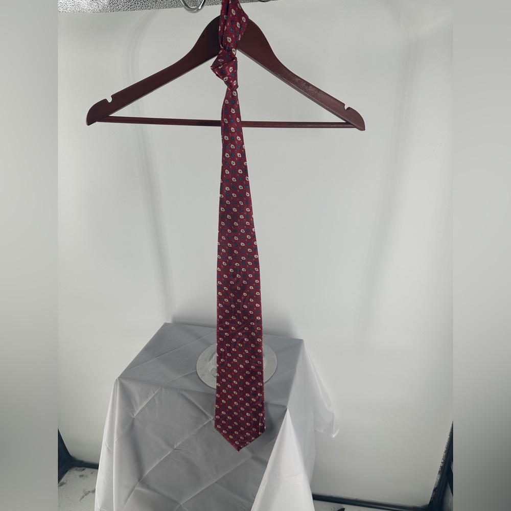 Vintage Christian Dior red flower tie